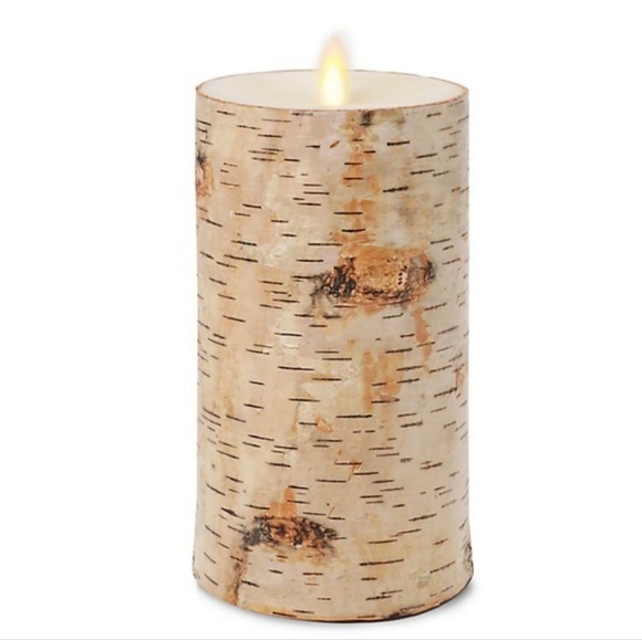 luminara Accents 2 Pc Luminara White Birch Tree 85 Realflame Effect Pillar Wax Candle Set